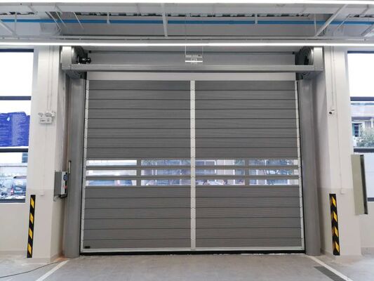 Aluminum Alloy Fire Proofing IP55 Protection Customizable Size High Speed Roller Shutter Security Door